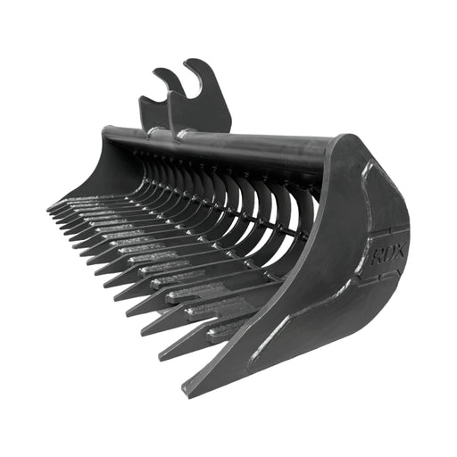 Hitachi ZX55UR-2D Quick Attach Rake Riddle Bucket 60 inch attachment for excavator
